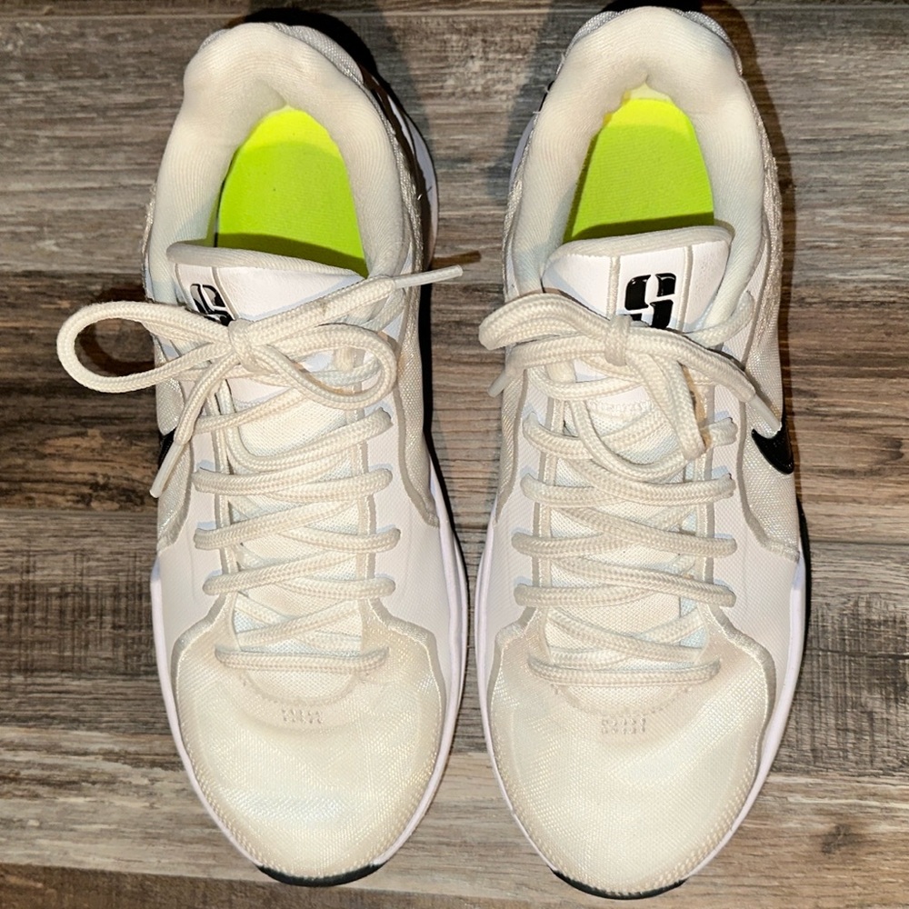Nike Sabrina White and Neon Athletic Shoes